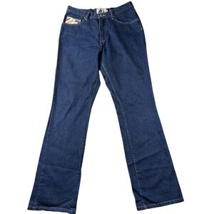 Vintage‎ Mecca USA Jeans Mens 31x33 Bootcut Blue Denim Embroidered Logo Y2K 90s